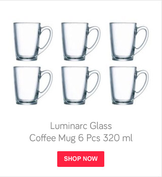 Luminarc Glass Coffee Mug 6 Pcs 320 ml