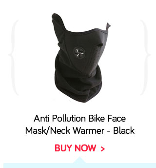 Neoprene Anti Pollution Bike Face Mask/Neck Warmer - Black