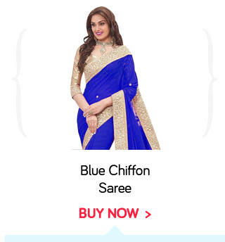 V Art Blue Chiffon Saree