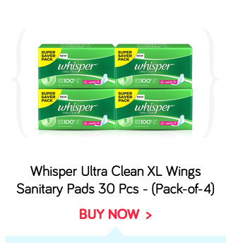Whisper Ultra Clean XL Wings Sanitary Pads 30 Pcs - Pack of 4