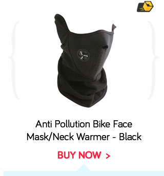 Neoprene Anti Pollution Bike Face Mask/Neck Warmer - Black