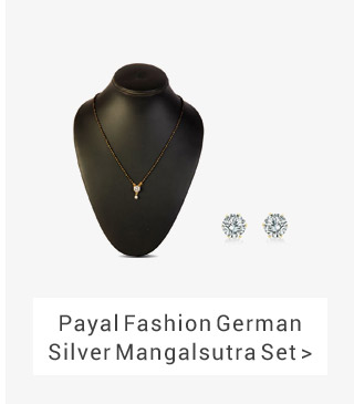 Payal Fashion White German Silver Mangalsutra Set