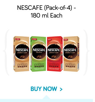 NESCAFE Chilled Latte (Pack of 2) NESCAFE Intense Cafe (Pack of 1) & NESCAFE Hazelnut (Pack of 1) - 180ml each