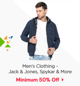 Men's Clothing -Min.50% Off (Jack & Jones| Spykar  & More)