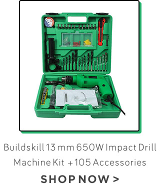 Buildskill 13 mm 650W Impact DrillMachine Kit  + 105 Accessories