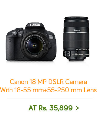 Canon EOS 700D 18 MP DSLR Camera with 18-55 mm + 55-250 mm Lens