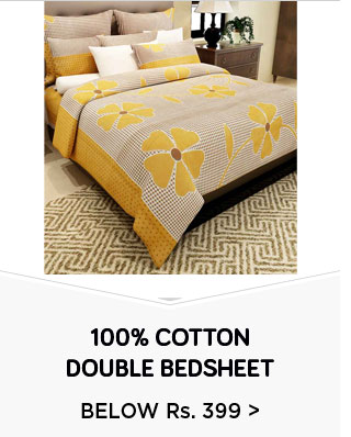 100% Cotton Double Bedsheet - Below Rs. 399