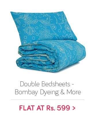 Double Bedsheets | Bombay Dyeing, Raymond & more | Flat Rs. 599