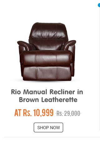 Westido Single Seater Rio Manual Recliner Brown in Leatherette