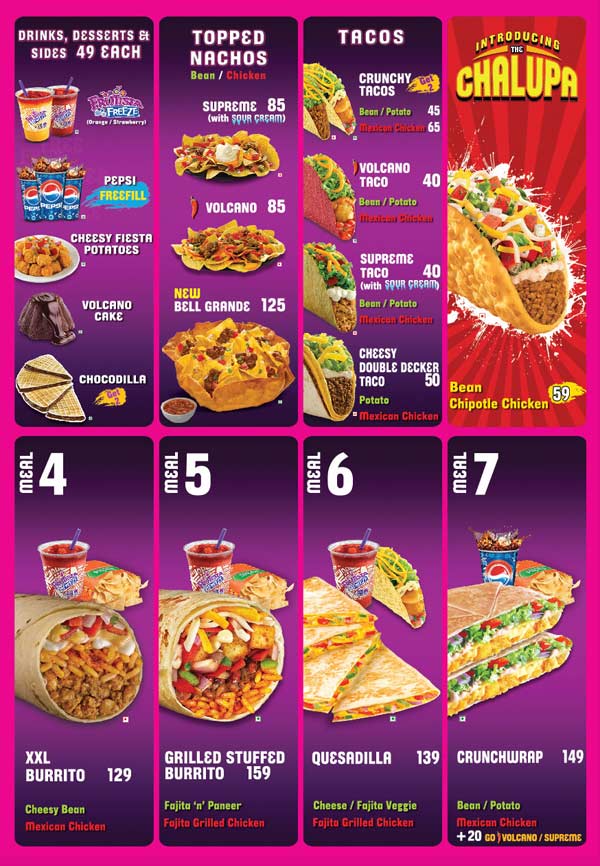 taco bell combo menu