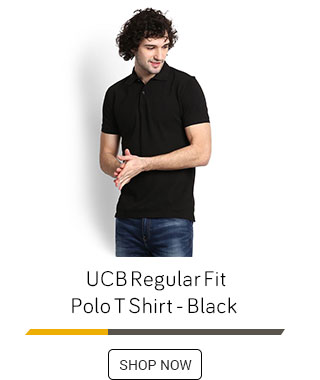 UCB Regular Fit Polo T Shirt - Black 