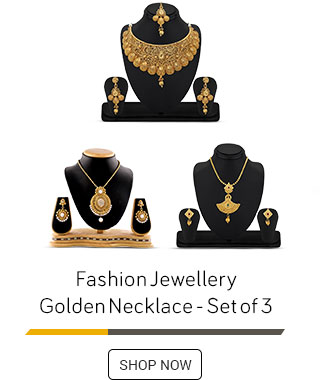 Fashions Jewellery Golden Necklace - Set of 3